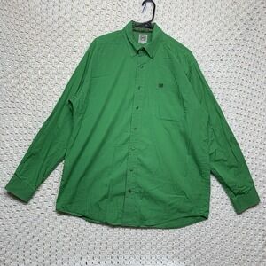 Cinch Western Shirt Men Sz M Green Long Sleeve Button Down Cowboy Country  Rodeo